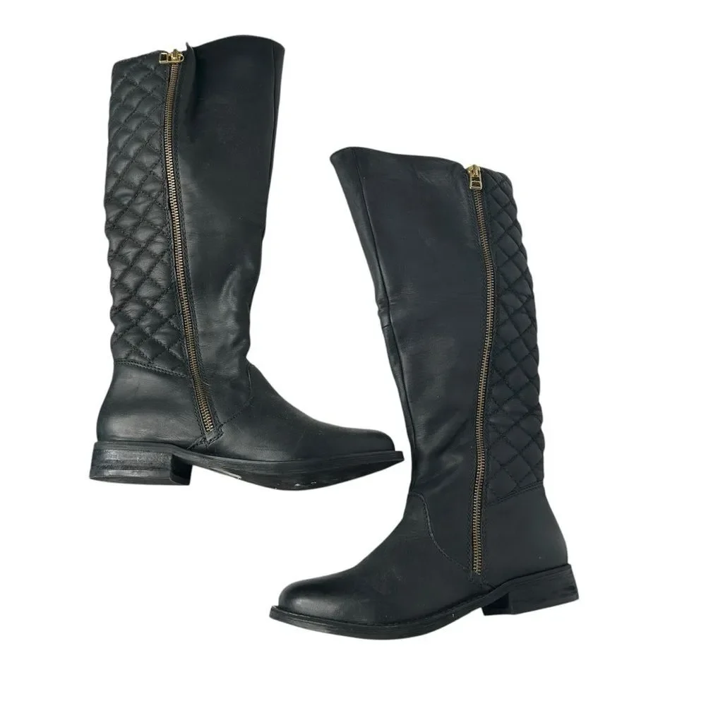 Sam Edelman leather Black Quilted Over the Knee Boots 6